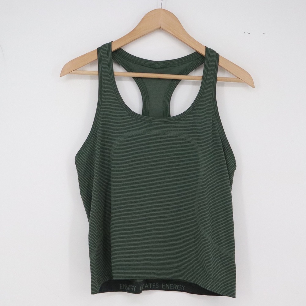 Lululemon Tank Top Womens 4 Swiftly Tech Racerback Green Striped Excellent